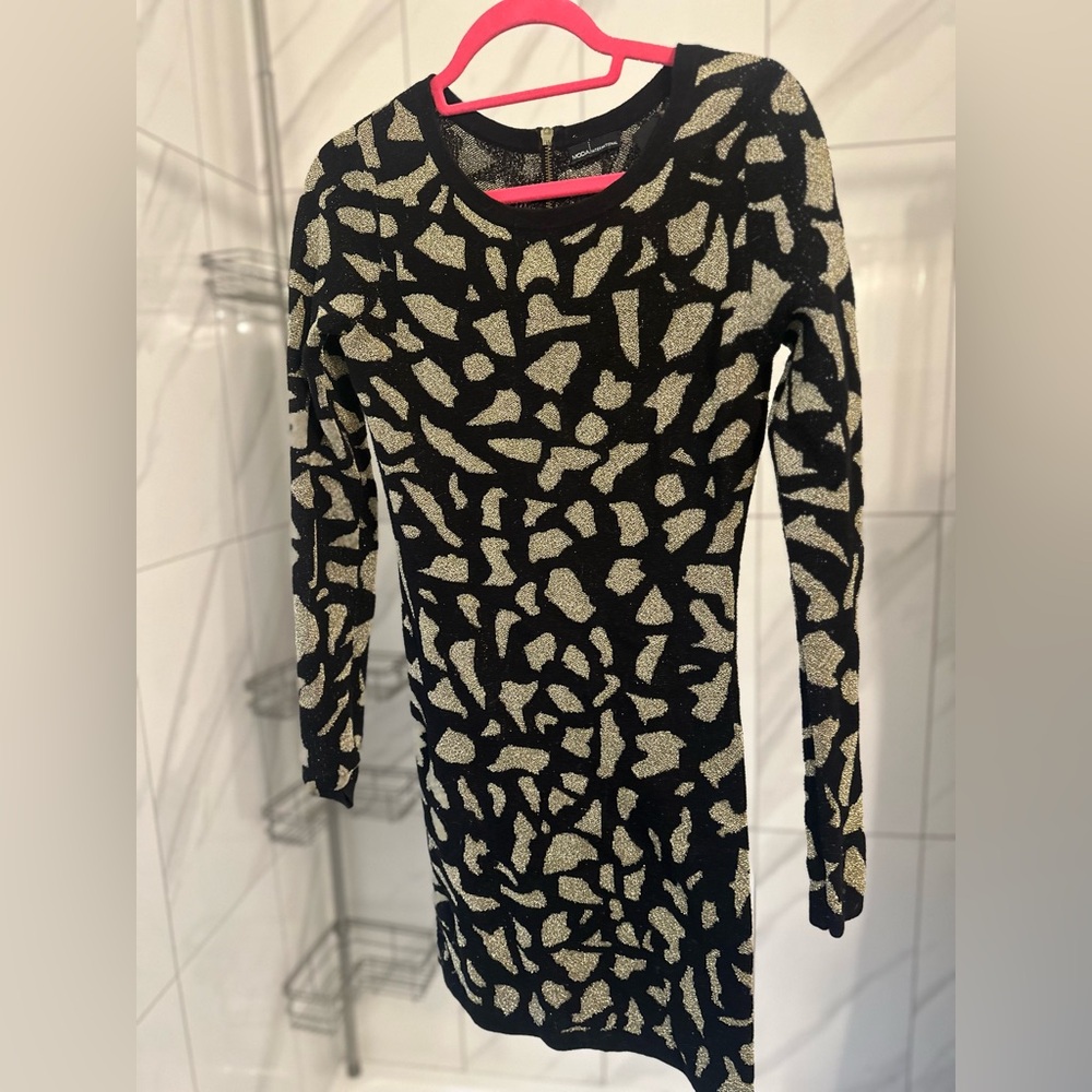 Moda International Black and Gold Sequin Dress – Size S